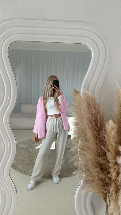 Bluse Rosé/Weiß