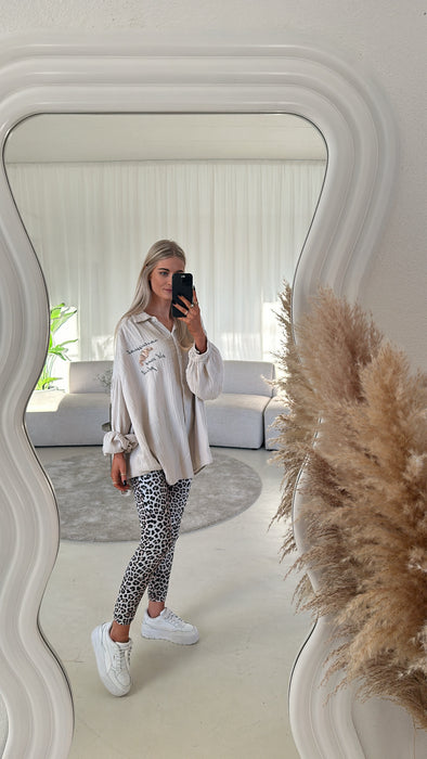 Musselinbluse Croissant Beige - Ohne Rückgaberecht