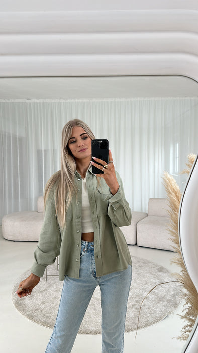 Leinenbluse Khaki