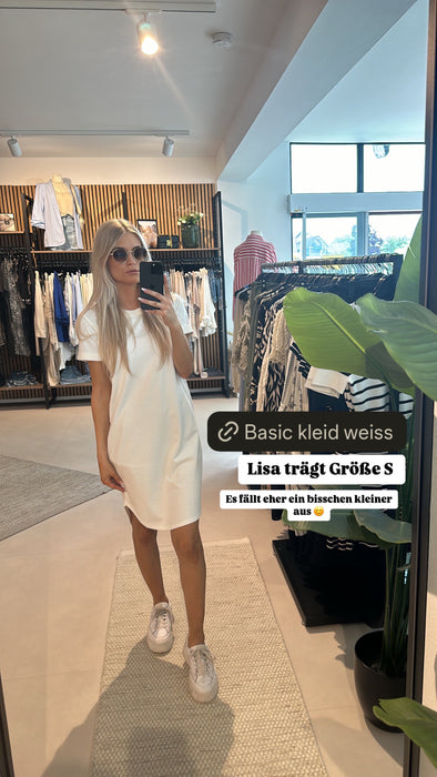 Basic T-Shirt Kleid Weiß - Ohne Rückgaberecht