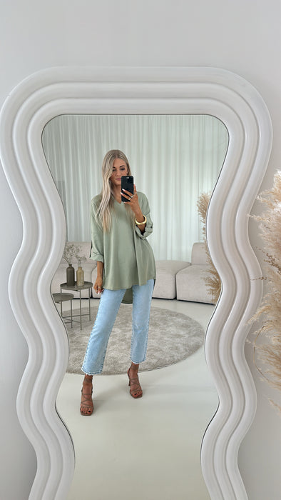 Leinenbluse Khaki