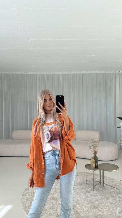 Musselinbluse Orange