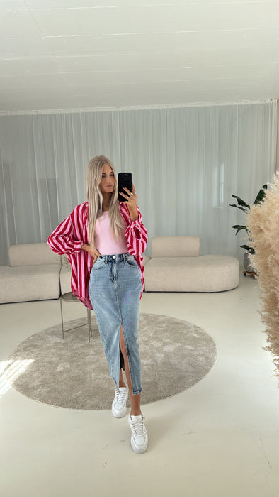 Musselinbluse Pink/Rot