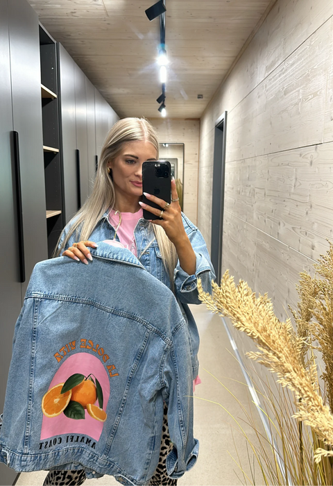 Jeansjacke Orange - Ohne Rückgaberecht