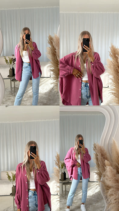 Musselin Bluse Beere