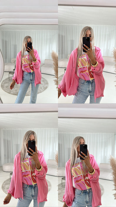 Musselinbluse light Pink