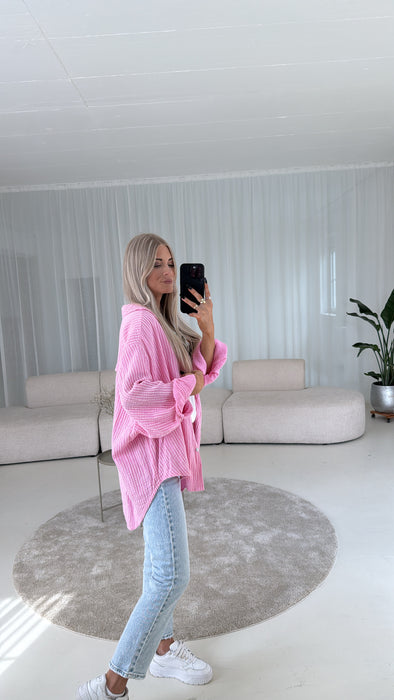 Musselinbluse Rosa/Stripes
