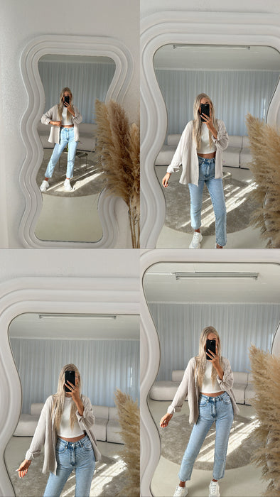 Musselinbluse Beige