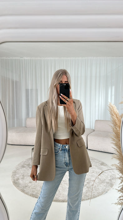 Leinen Blazer Taupe