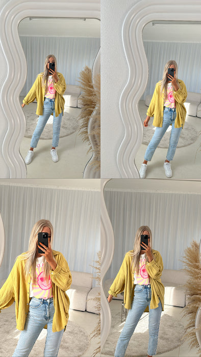 Musselin Bluse Senfgelb