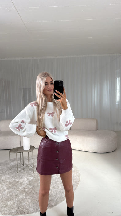 Weicher Leder Rock Burgunder