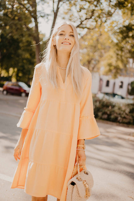 Musselin Kleid Peach