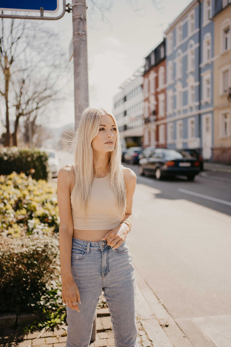 Crop Oberteil Beige