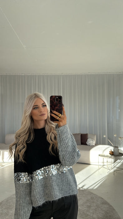 Pullover Glitzer Black/Silber