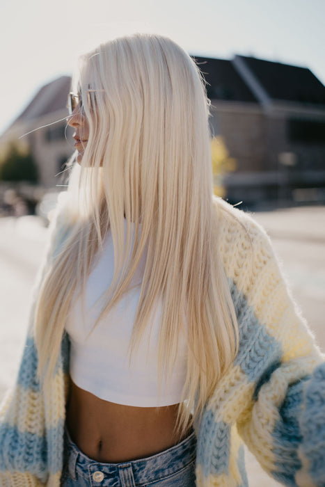 Cardigan Gelb/Blau