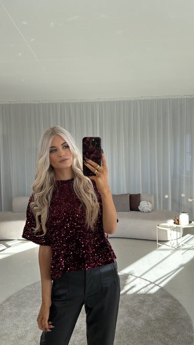 Oversize T-Shirt Glitzer Red