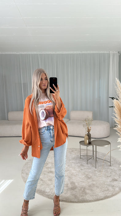 Musselinbluse Orange