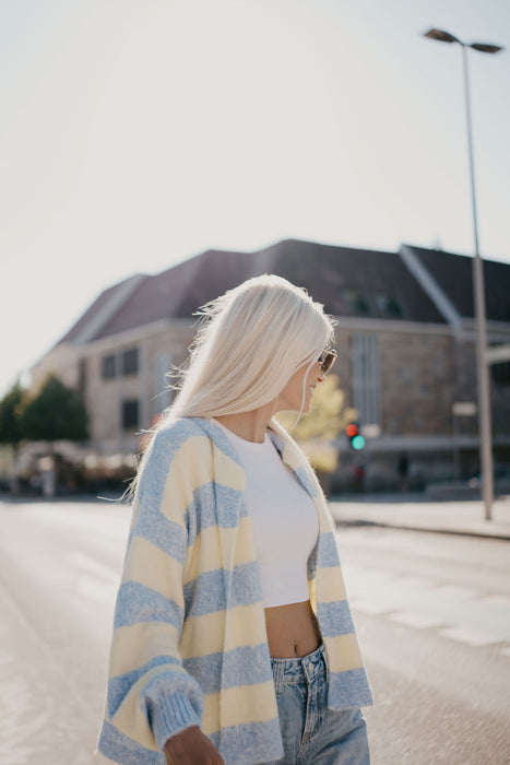 Cardigan Blue/Gelb