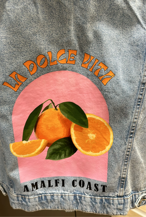 Jeansjacke Orange - Ohne Rückgaberecht
