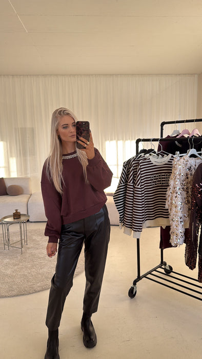 Sweater Weinrot mit Steinchen ✨