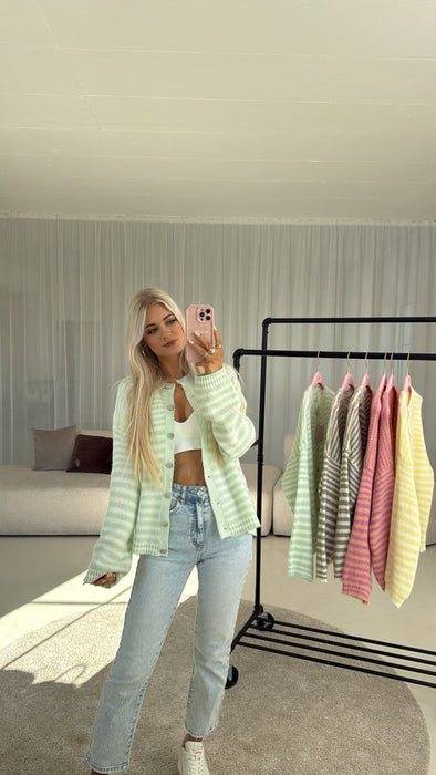 Cardigan Kayla MINTGRÜN/Weiß✨