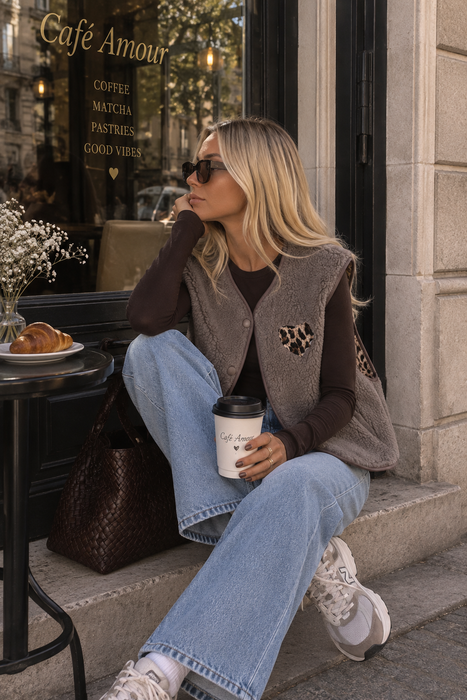 Teddyweste Taupe