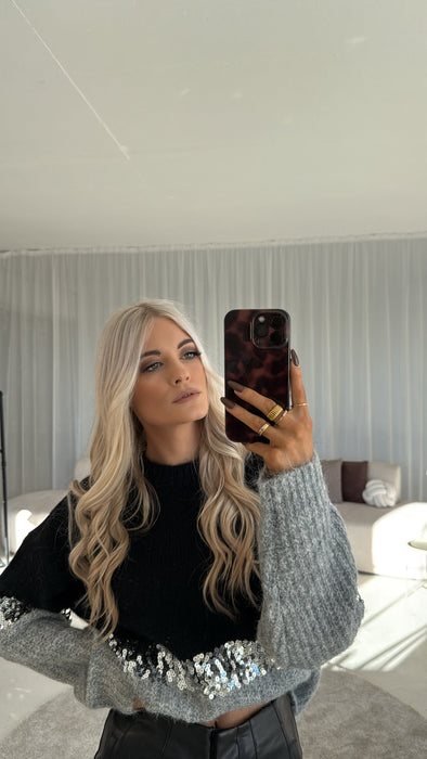 Pullover Glitzer Black/Silber