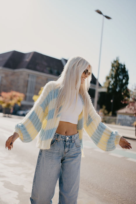 Cardigan Gelb/Blau