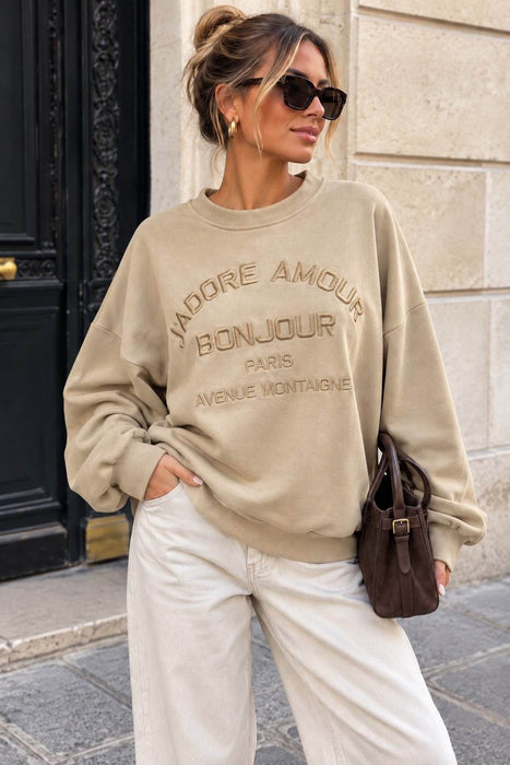 Sweater J'adore Amour Beige