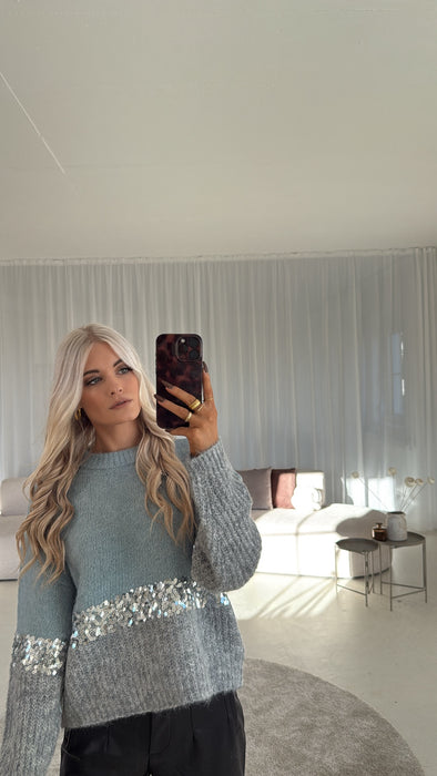 Pullover Glitzer Blue/Silber