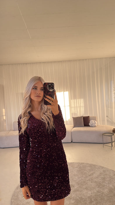 Dress Burgunder Glitzer Kleid ✨