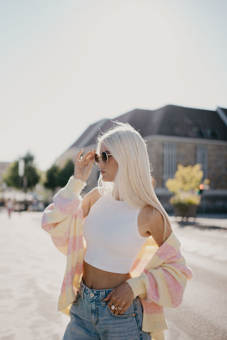 Cardigan Rosé/Gelb