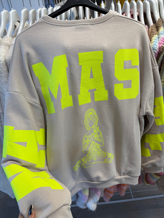 Sweatshirt Namaste Taupe / Neon