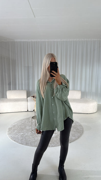 Musselinbluse KHAKI