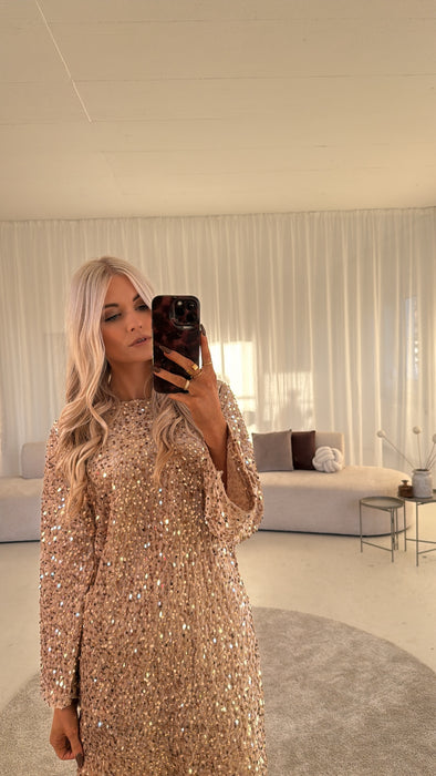 Dress Gold Glitzer Kleid -Figurumspielend