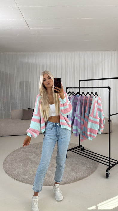 Cardigan Candy - Aqua/Rosé