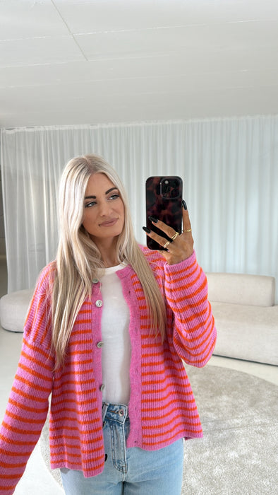 Basic Cardigan Pink/Orange