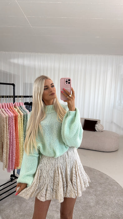 Bouclé Pulli Türkis