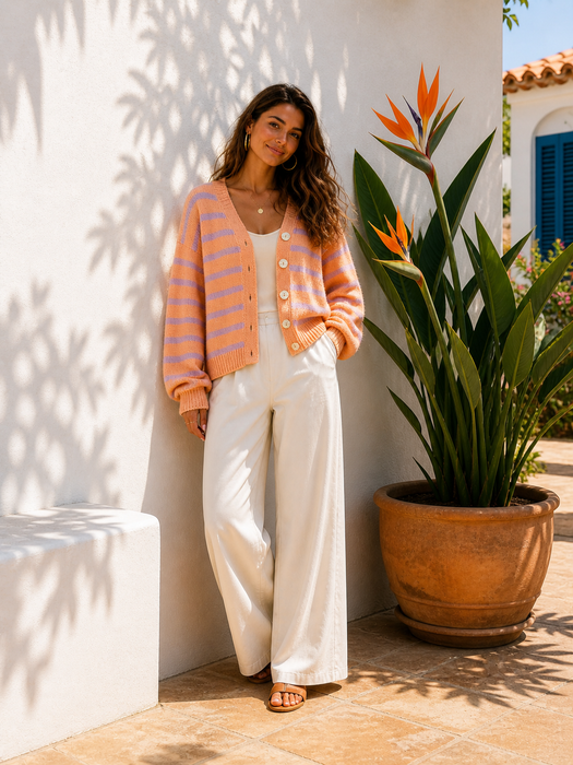 Cardigan Peach/Orange - Ohne Rückgaberecht