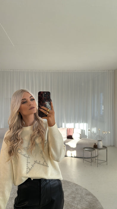 Pullover Glitzer Stern Hell