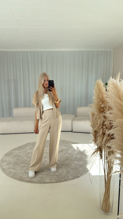 Leinenhose Beige
