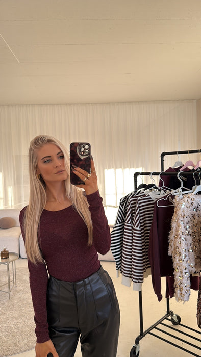 Longsleve Burgunder Glitzer✨