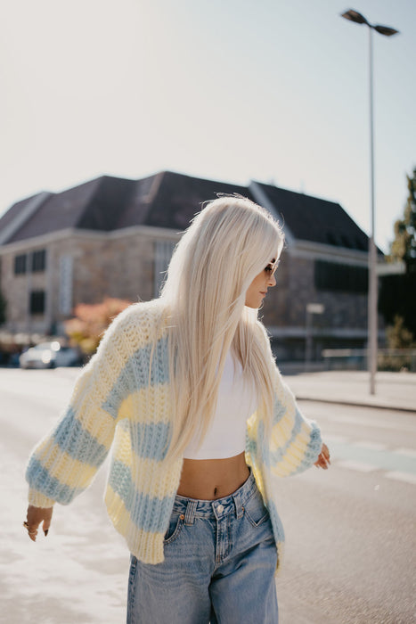 Cardigan Gelb/Blau