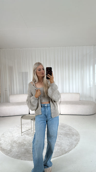 Strickset Beige ( Top + Cardigan )