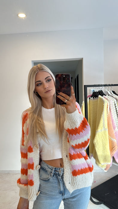 Cardigan Trio Rosa/Orange