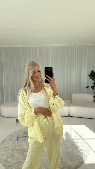 Musselin Bluse  light gelb