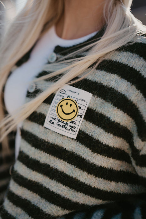 Cardigan Smiley Stripes Dunkelgrün