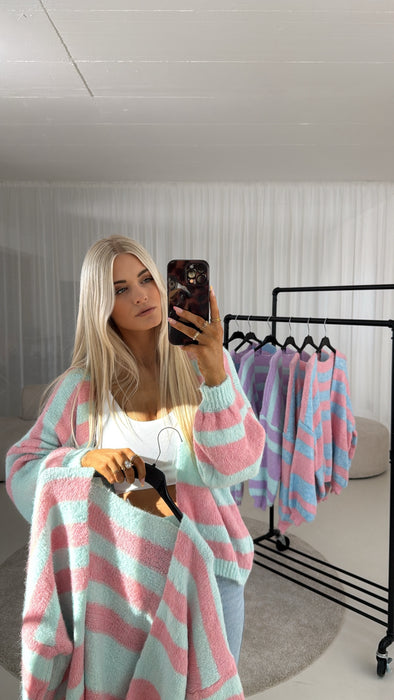 Cardigan Candy - Aqua/Rosé