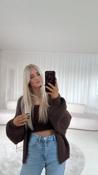 Strickset Braun ( Top + Cardigan )
