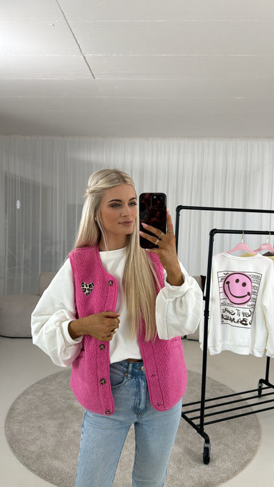 Teddyweste Pink Leo Herz